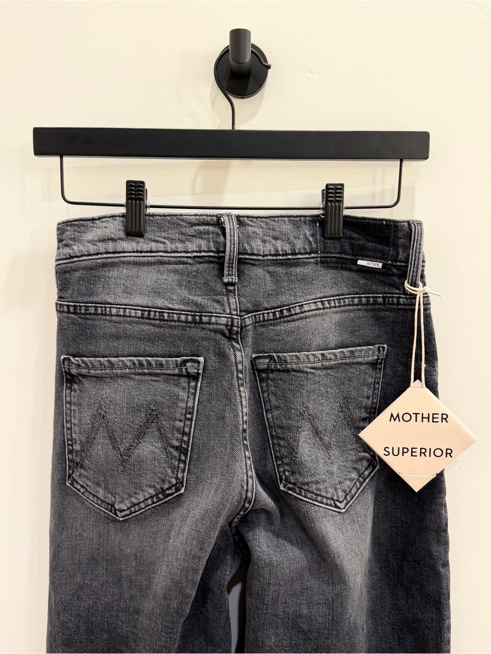 MOTHER High-Rise Wide Leg Jeans - Washed Black NWT